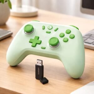 Controle GameSir Nova Lite Verde com Case Original e Adaptador USB Sem Fio